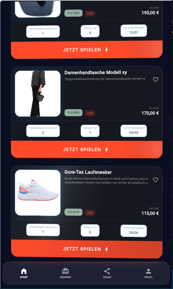 Das Produkt-Schaufenster